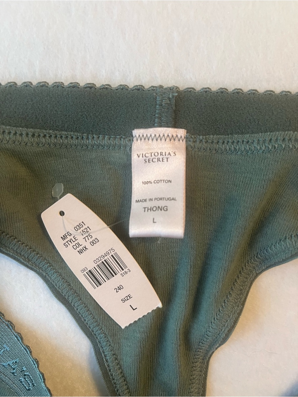 Victoria's Secret Olive Green Cotton Thong - Picture 3 of 6
